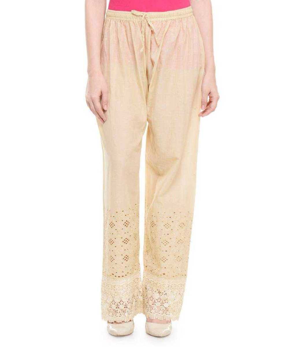 Chikan Palazzo Colour Cream