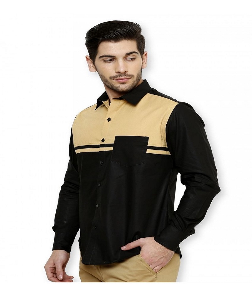 Cotton Blend Black Men's Shirt