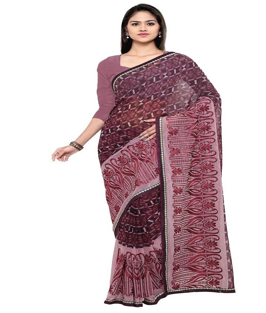 Georgette Embroidery Digital Print Saree With Blouse